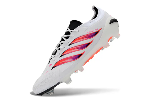 Close-up of Adidas Predator 26 Elite FG football boot laces and studs