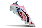 Adidas F50 Elite FG Laceless x BAPE football boots side view – limited edition camouflage green soccer cleats with BAPE print, designed for speed and control